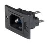 Schurter 6080 Series IEC Appliance Inlet C14/C18, Screw-on Mounting, Front side, Quick Connect